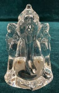 Steuben crystal Ganesha figurine